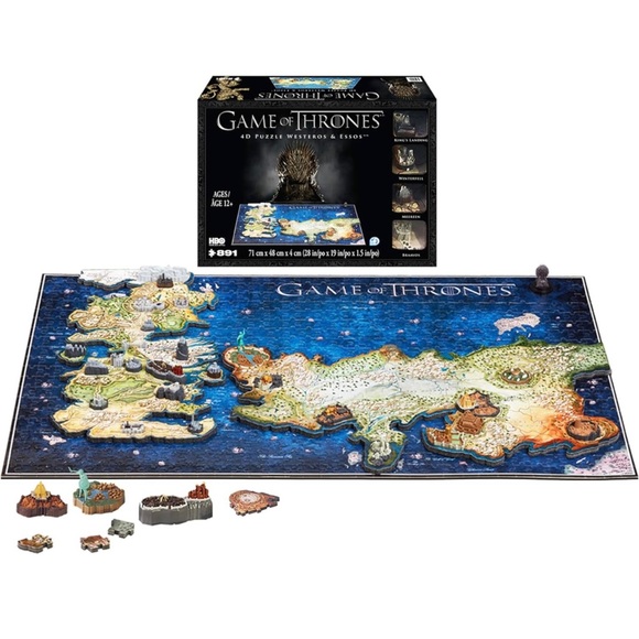 Game of Thrones 4D Westeros & Essos Map Puzzle - Picture 1 of 3
